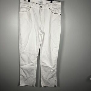 Women's White Jeans THE DROP Raw Hem With Side Slit SIZE 30 NWT